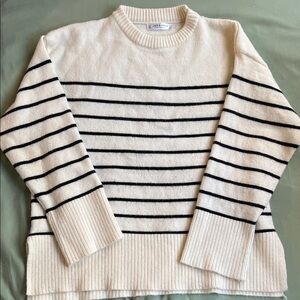 Jon & Anna Cream and Black Striped Sweater